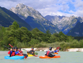 Kayak guided descent on Soča river